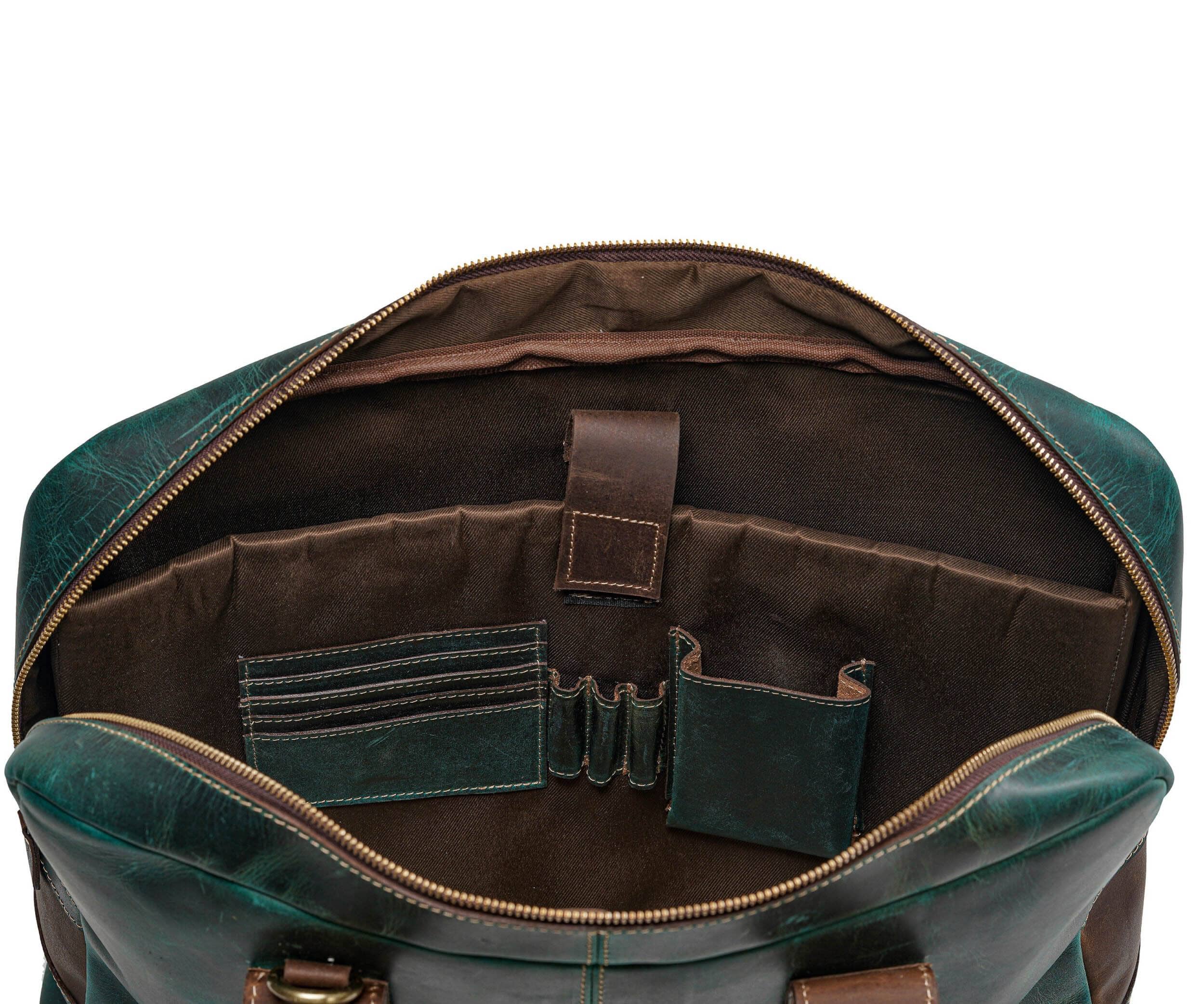 Classy Leather Bags MaheTri Jefferson Briefcase SpadezStore