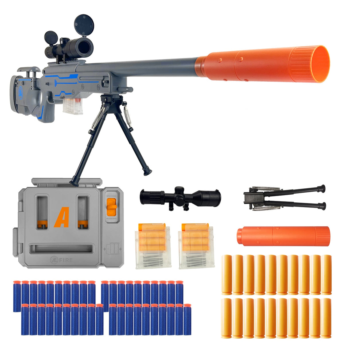 AGM MASTECH AWM Tactical Sniper Blaster – Foldable Stock Foam Dart Rifle for Backyard Battles