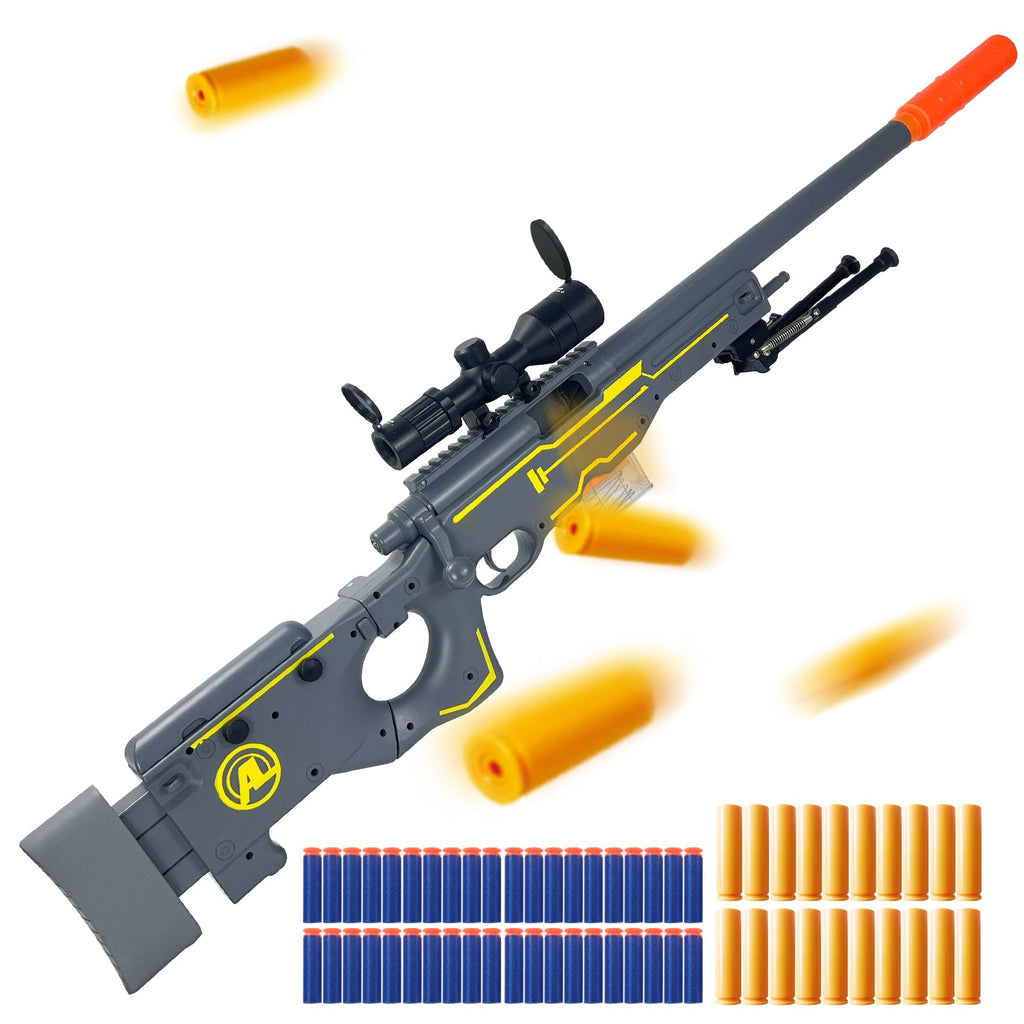 AGM MASTECH AWM Tactical Sniper Blaster – Foldable Stock Foam Dart Rifle for Backyard Battles