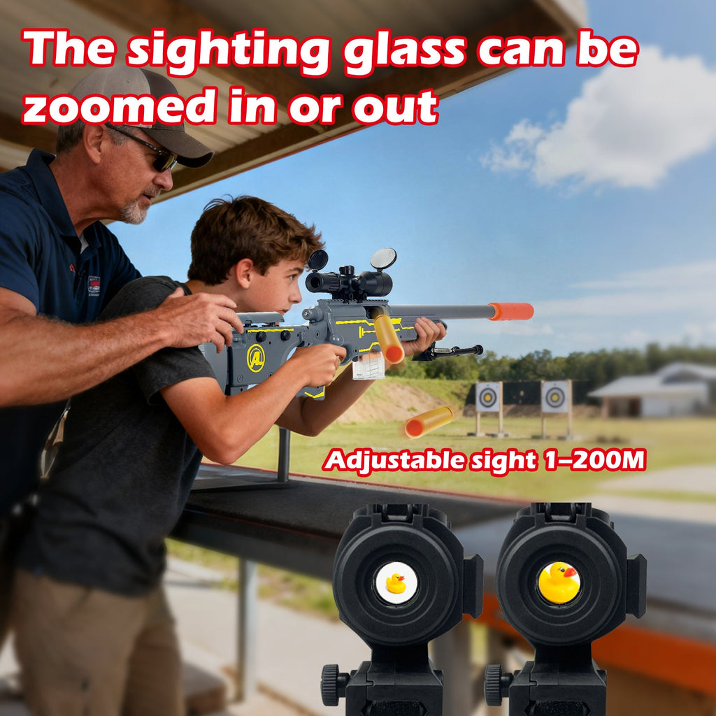 AGM MASTECH AWM Tactical Sniper Blaster – Foldable Stock Foam Dart Rifle for Backyard Battles