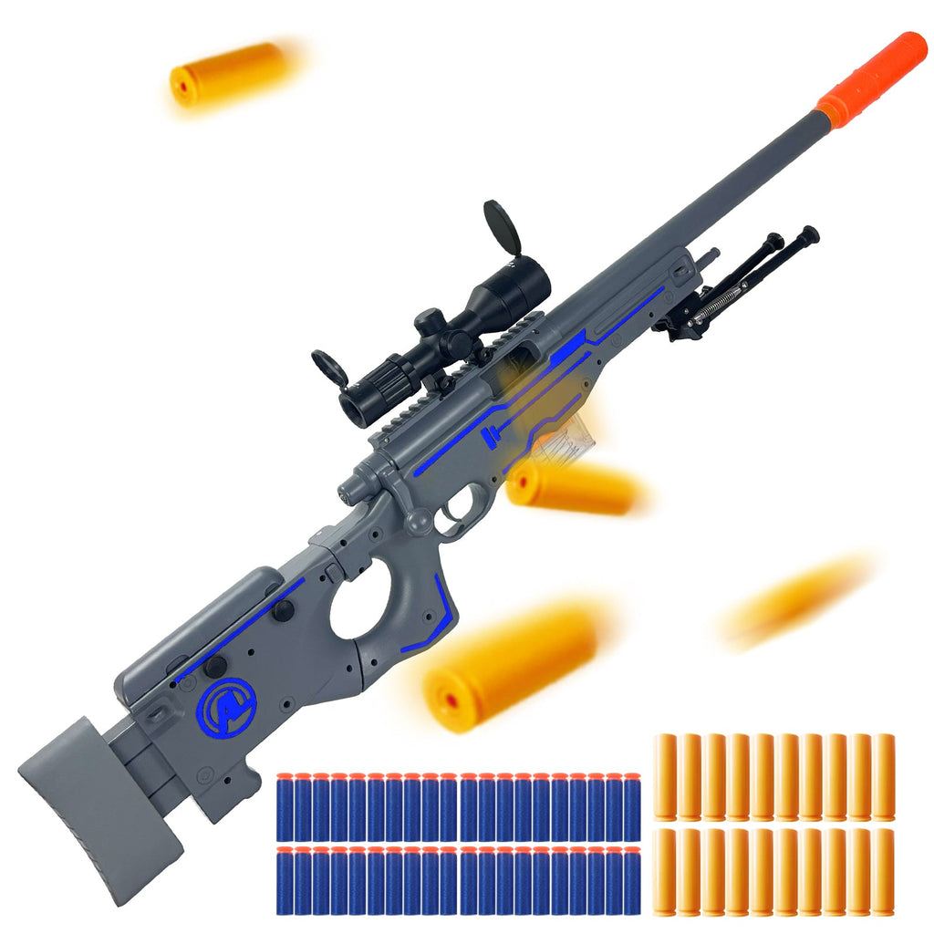 AGM MASTECH AWM Tactical Sniper Blaster – Foldable Stock Foam Dart Rifle for Backyard Battles