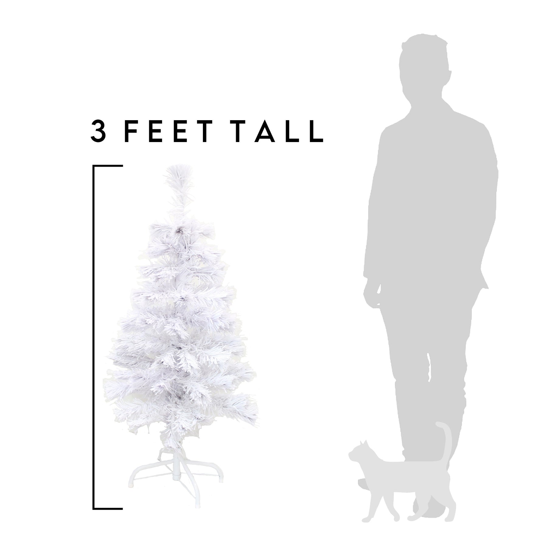 Perfect Holiday 3ft Fiber White Christmas Tree SpadezStore