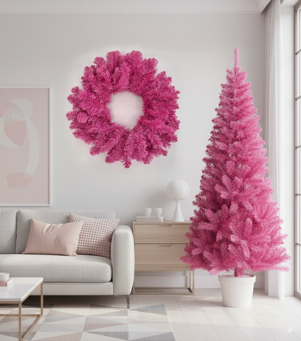 Perfect Holiday 24 inch Wreath Pink