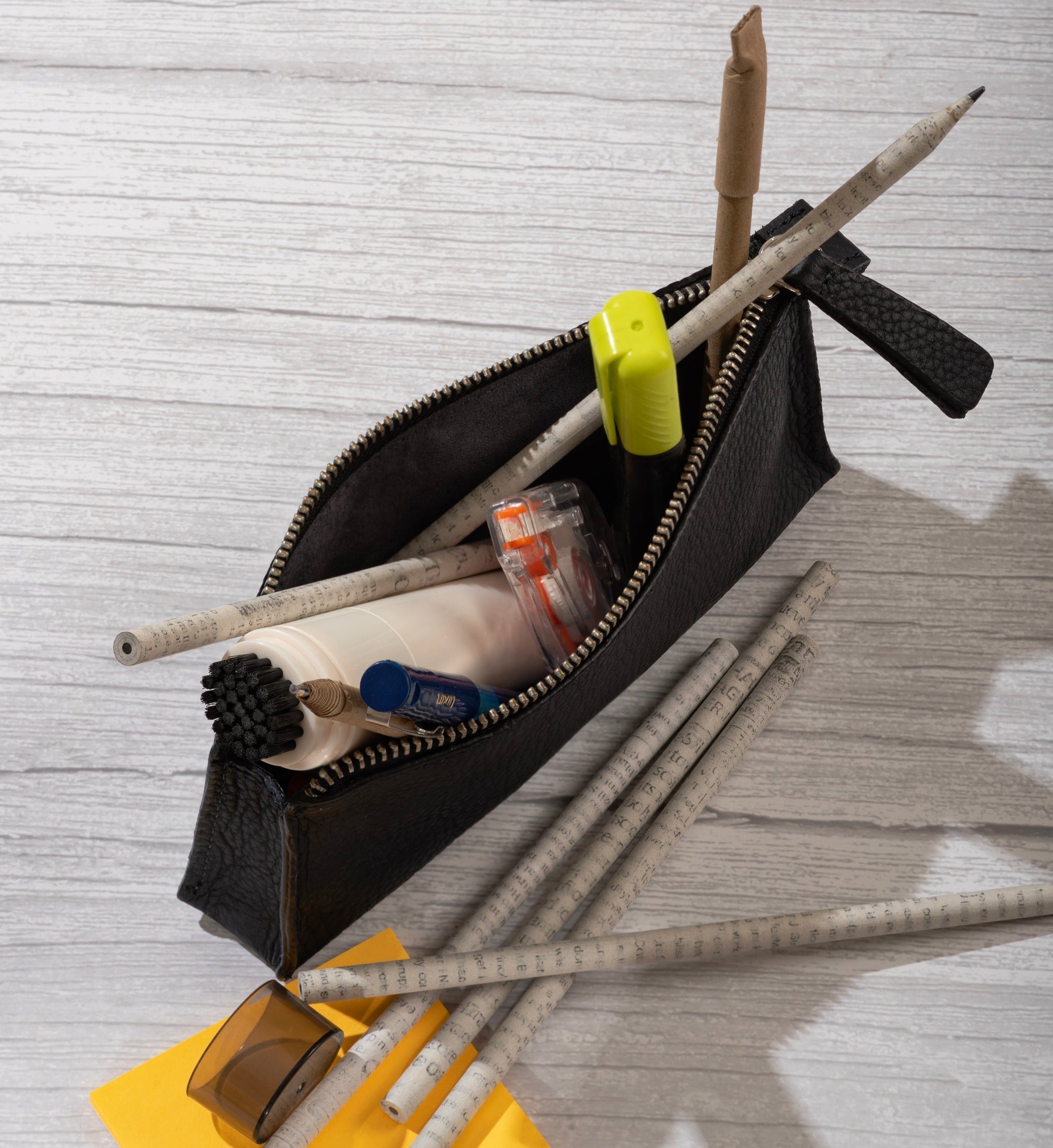 Black Leather Stationery Case set of 2 SpadezStore