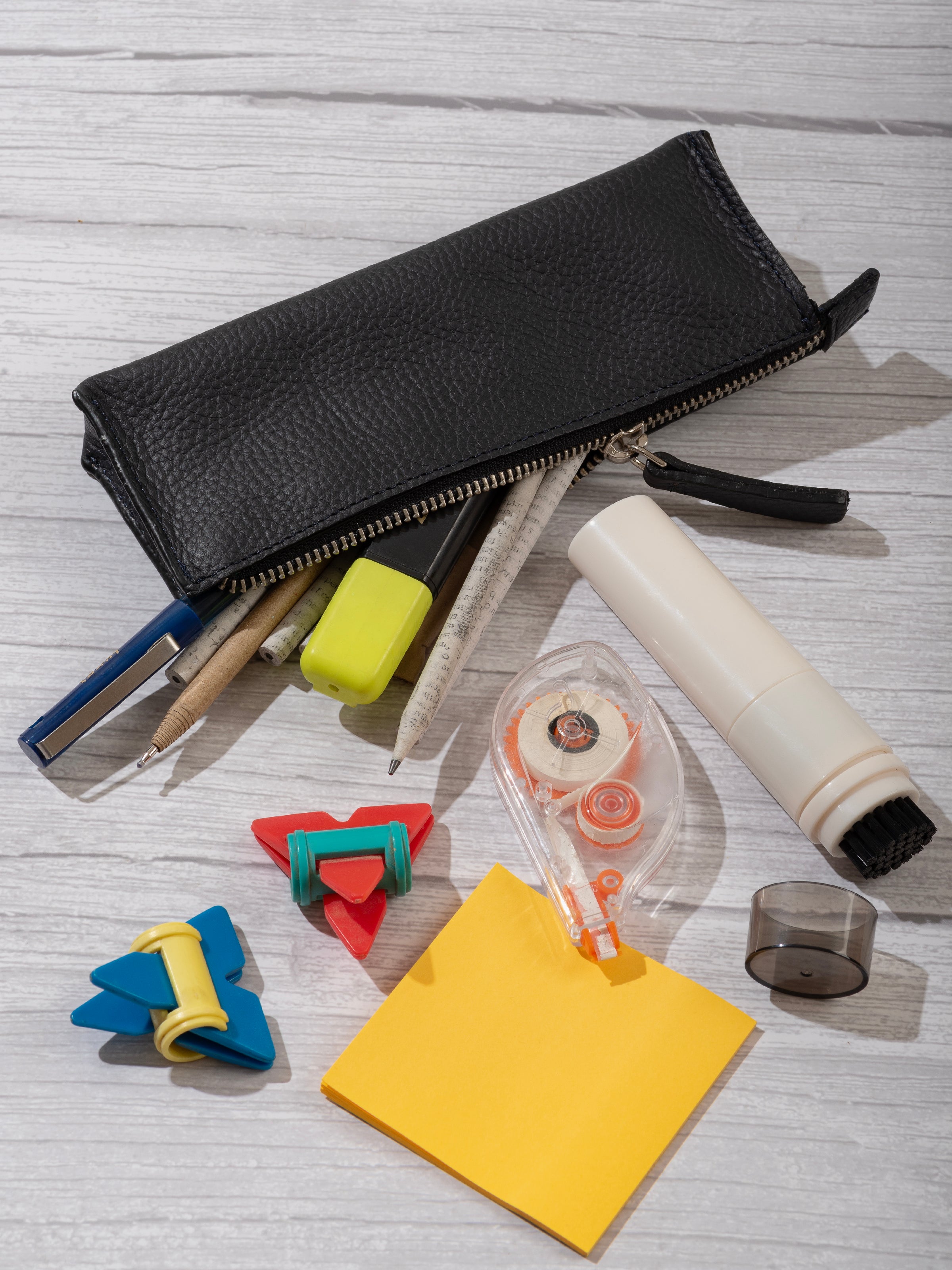 Black Leather Stationery Case set of 2 SpadezStore