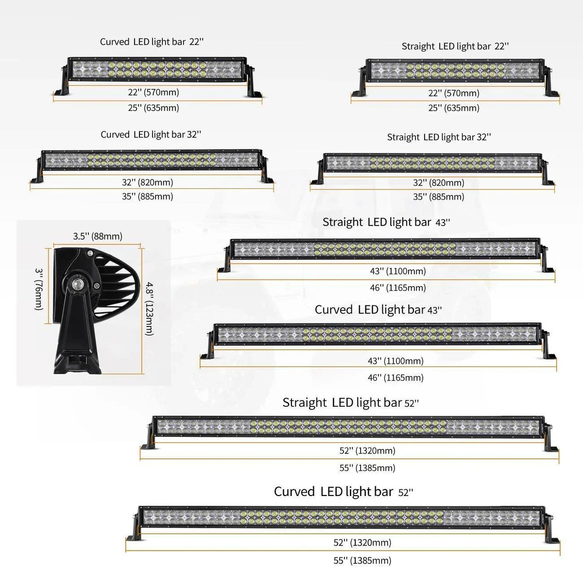Auxbeam V-Series RGB Color Changing Off Road LED Light Bar