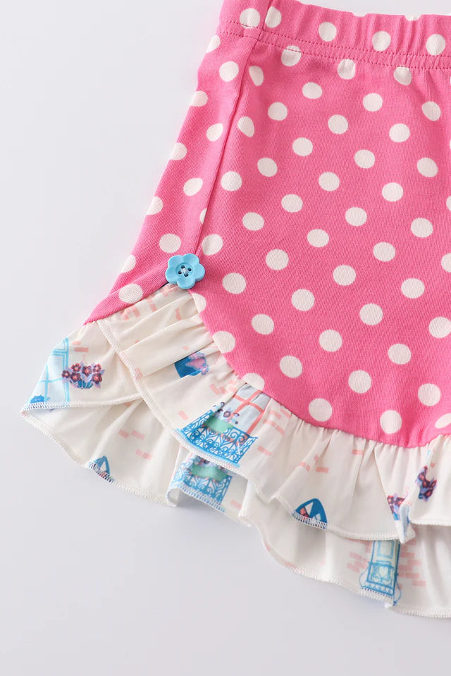 Cotton Castle Platinum Balcony Print Strap Girl Set S24A033 SpadezStore