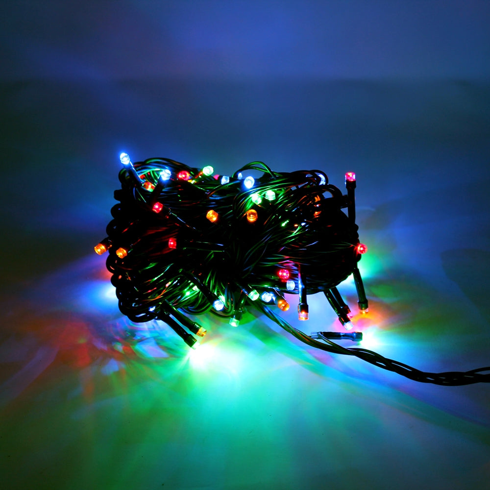 Perfect Holiday 100 LED Green Wire String Light w/ connector Waterproof - Multicolor SpadezStore