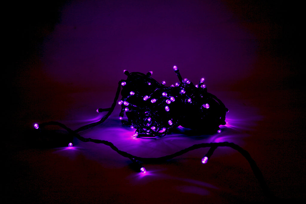 Perfect Holiday 100 LED String Light w/ connector - Purple Green wire SpadezStore