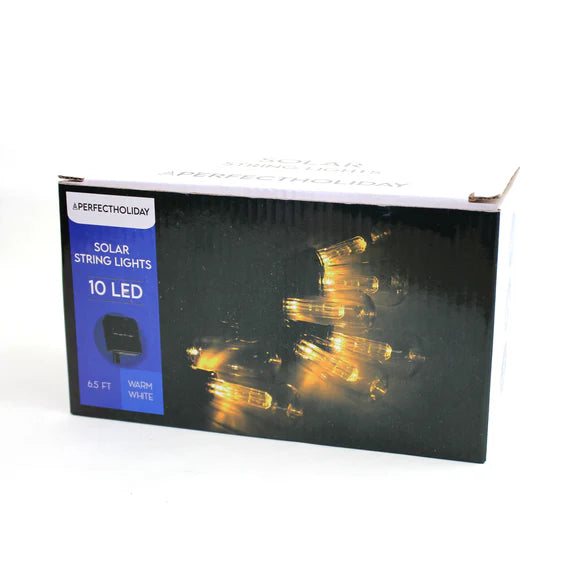 Perfect Holiday 10 LED SOLAR String Light, Warm White