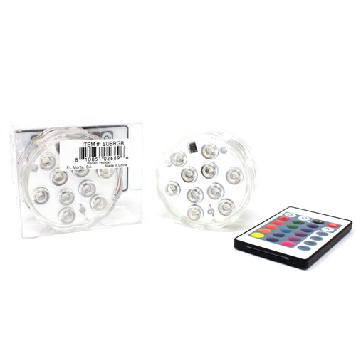 Perfect Holiday 10 LED Submersible Disc Light with Remote in Multi SpadezStore