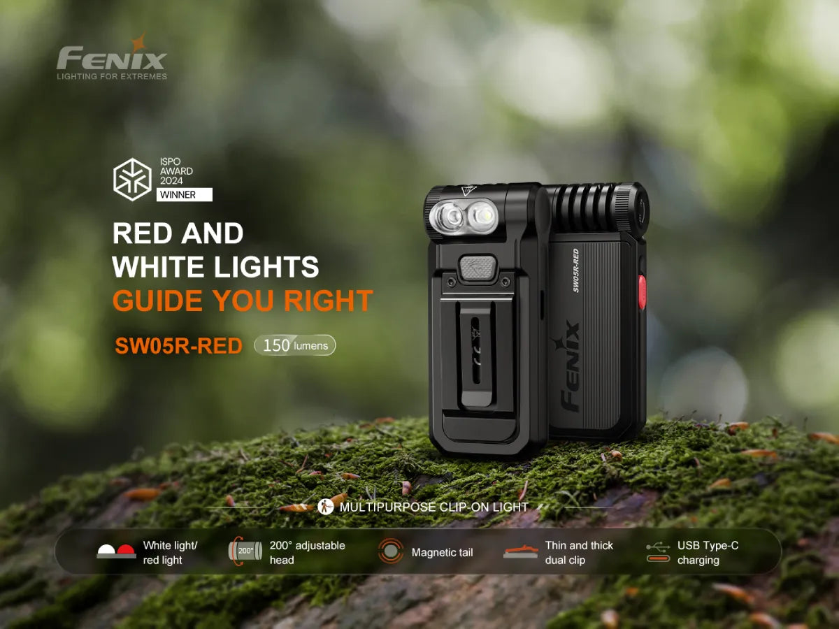 Fenix SW05R Multipurpose Clip-On Light with Red or UV Output SpadezStore