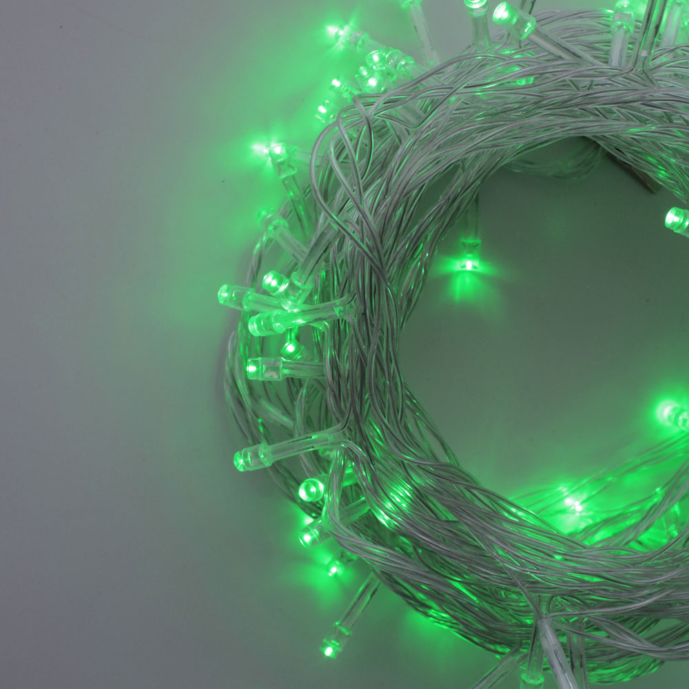 Perfect Holiday 100 LED Clear Cable Multifunction String Lights - Plug in SpadezStore