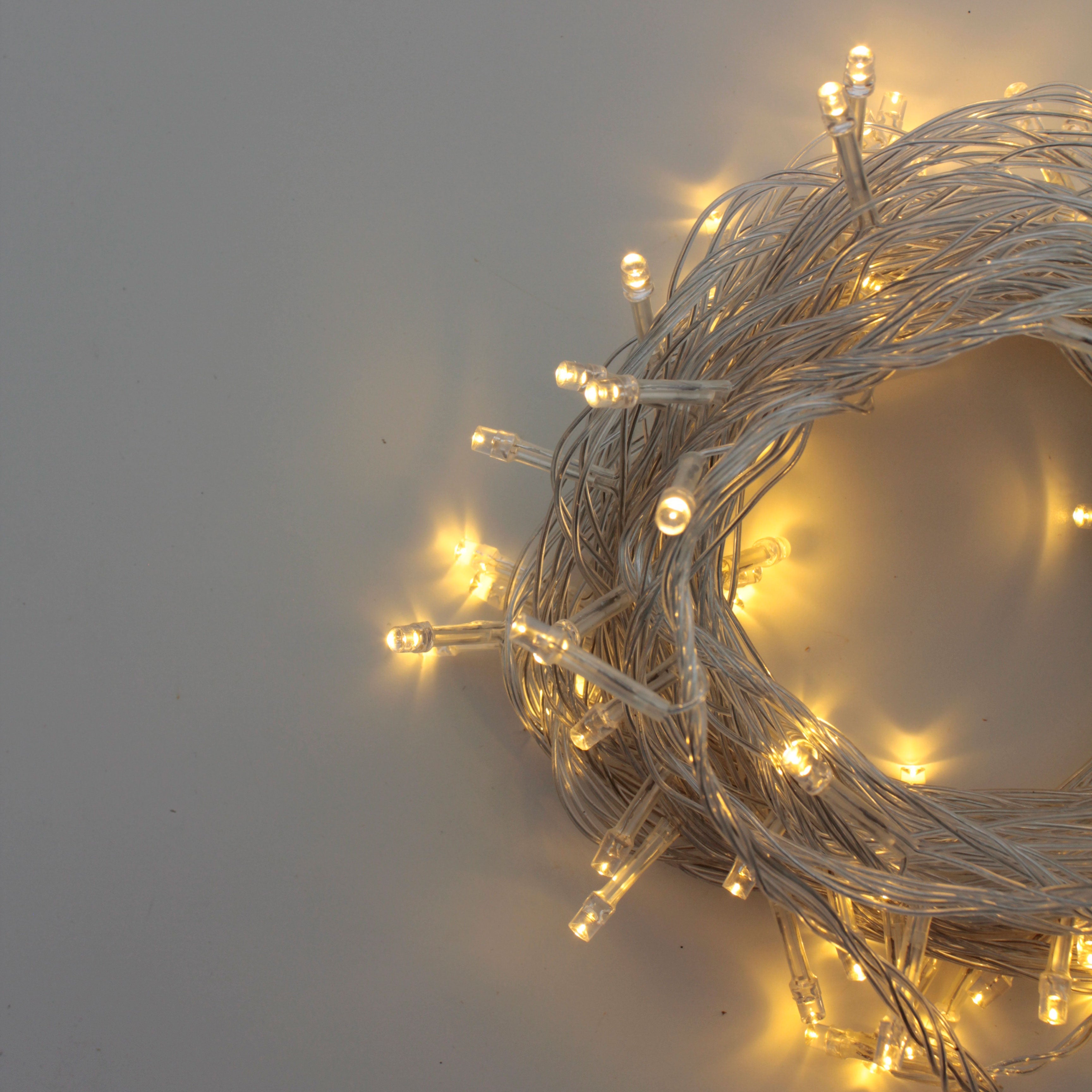 Perfect Holiday 100 LED Clear Cable Multifunction String Lights - Plug in SpadezStore