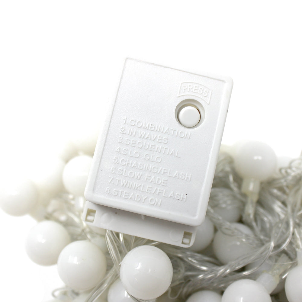 Perfect Holiday 100 LED String Light Bulb w/ connector - White SpadezStore