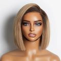 Blonde Ombre Blunt Cut Bob Glueless HD Wig SpadezStore