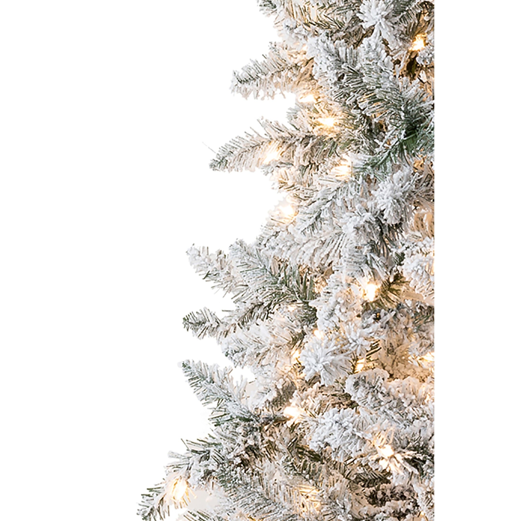 Perfect Holiday 5' Pre-lit Alpine Spruce Snow Flocked Christmas Tree SpadezStore