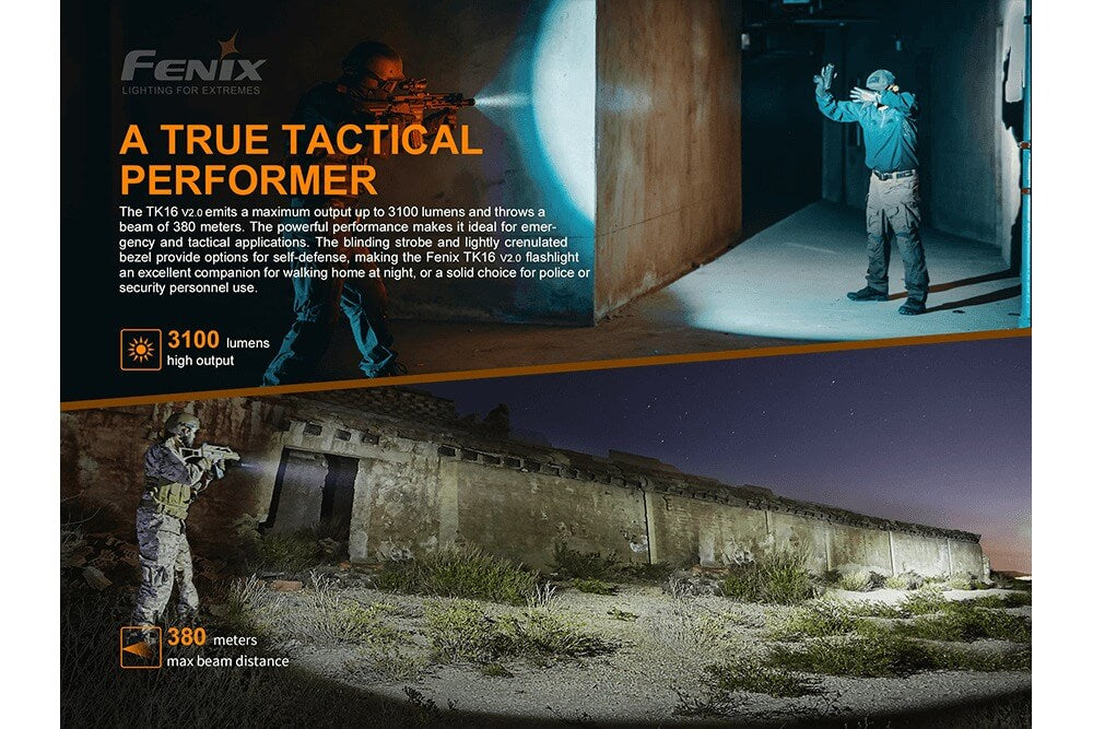 Fenix TK16 V2.0 Tactical Flashlight - 3100 Lumens SpadezStore