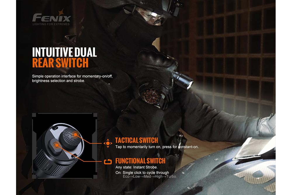 Fenix TK20R V2.0 Rechargeable Flashlight with FREE T5 Tactical Pen optional SpadezStore