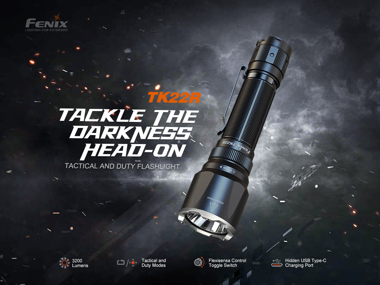 Fenix TK22R Rechargeable Tactical & Duty Flashlight SpadezStore