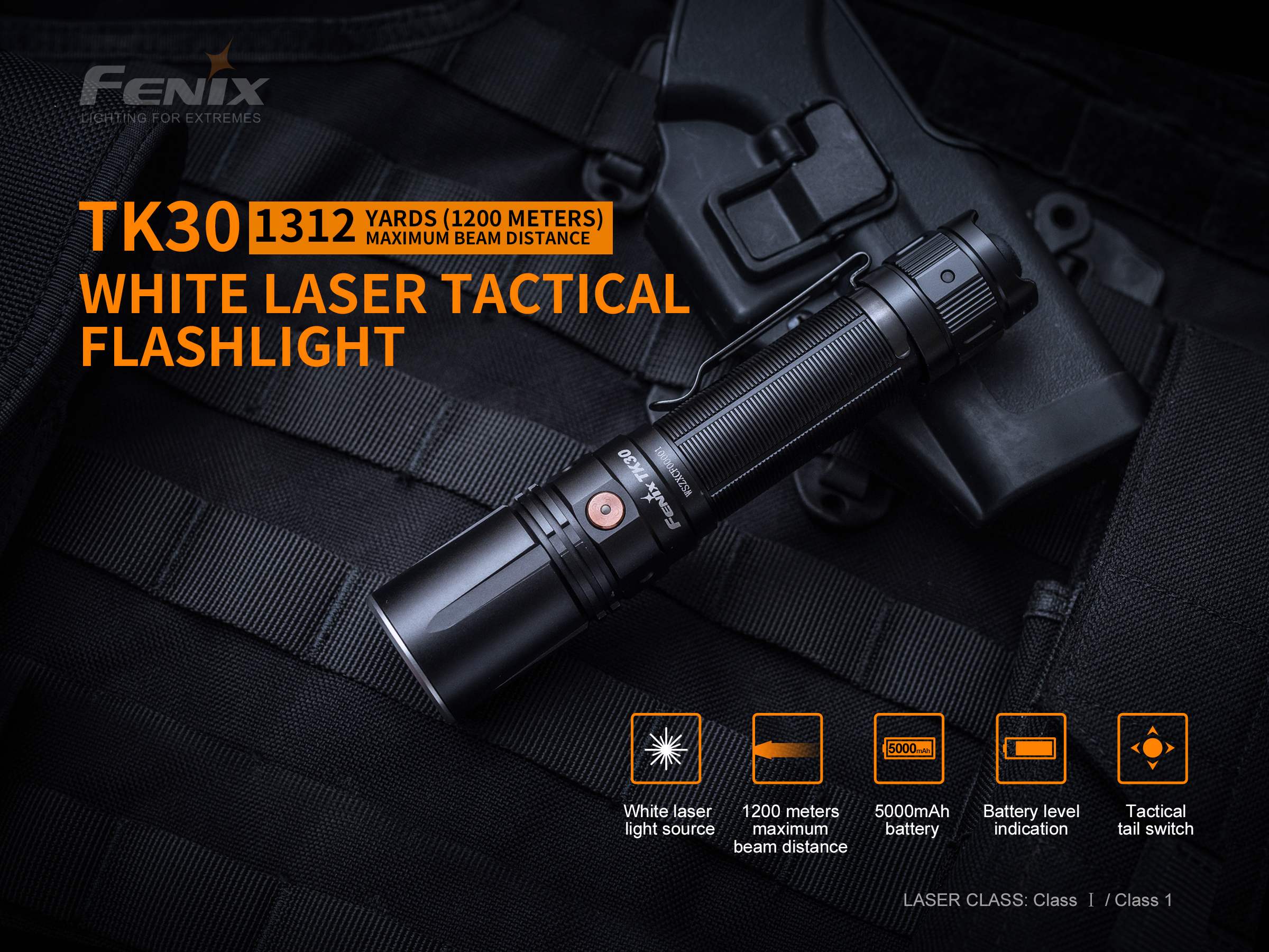 Fenix TK30 White Laser LED Flashlight SpadezStore