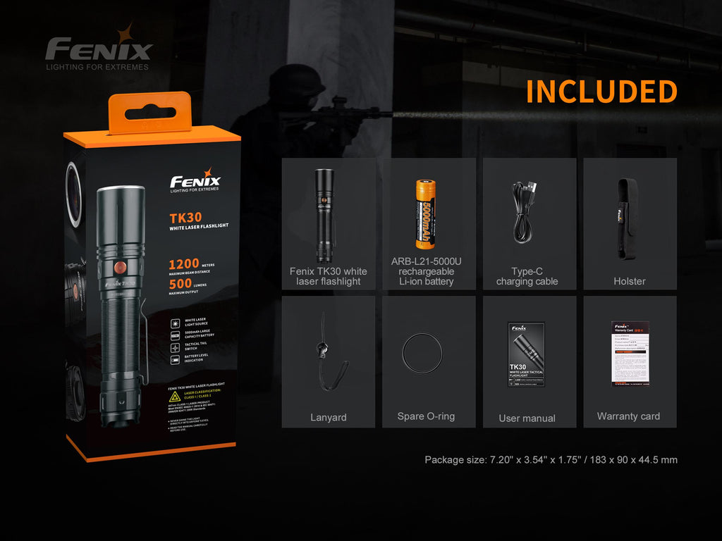 Fenix TK30 White Laser LED Flashlight SpadezStore