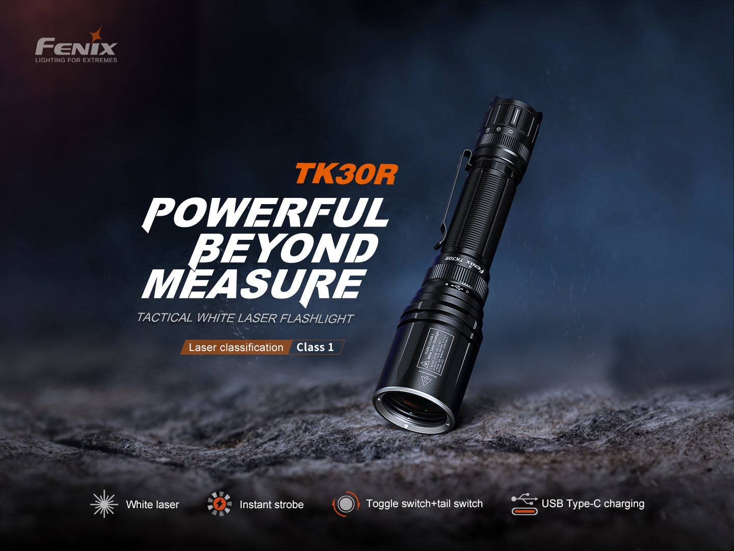 Fenix TK30R Tactical White Laser Rechargeable Flashlight SpadezStore