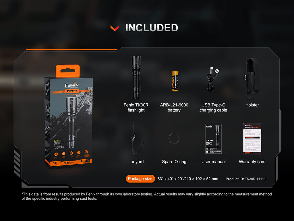 Fenix TK30R Tactical White Laser Rechargeable Flashlight SpadezStore