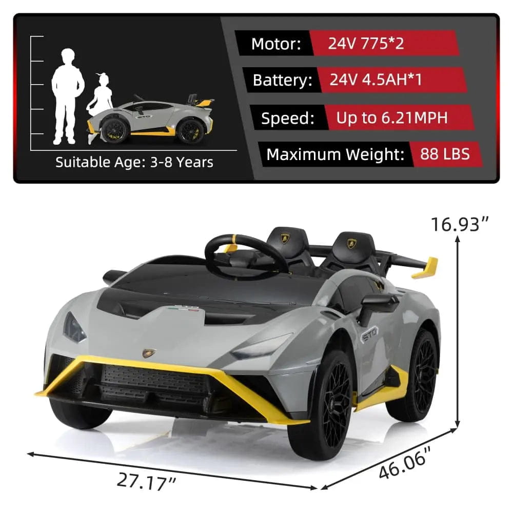 TOBBI 24V Licensed Lamborghini sto Electric Kids Ride On Car