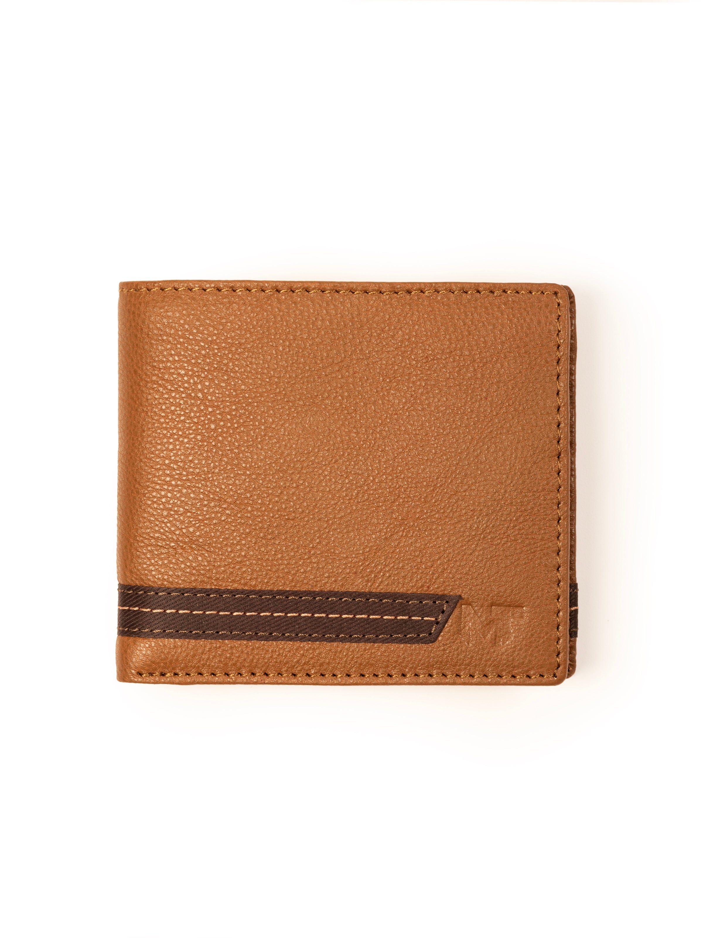 Classy Leather Bags Stripe Brown Men's Wallet
