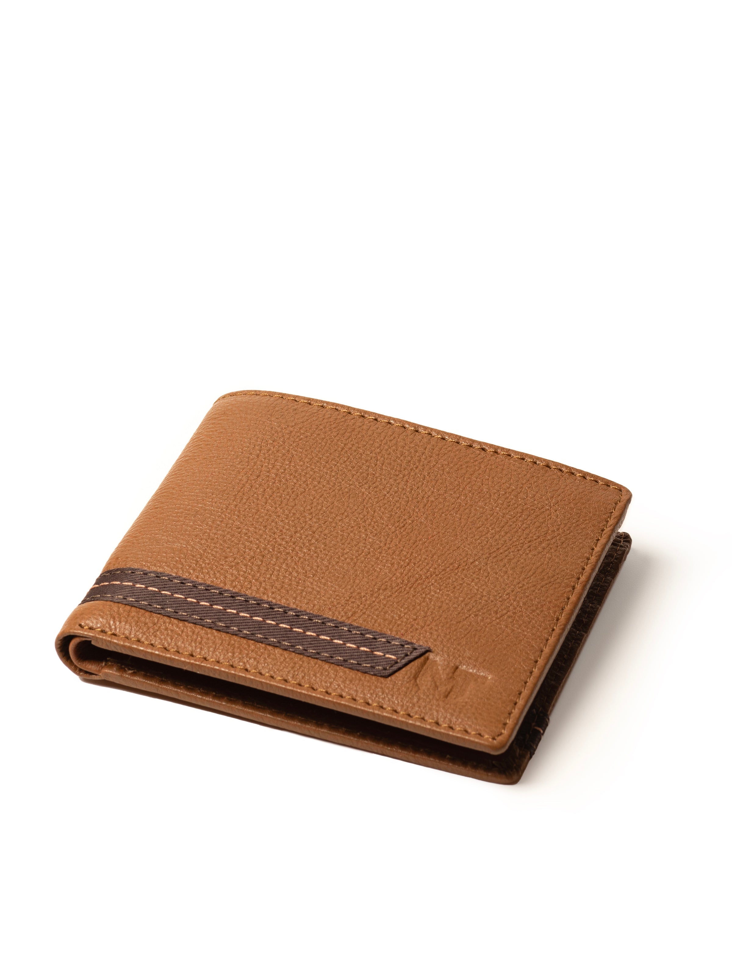 Classy Leather Bags Stripe Brown Men's Wallet