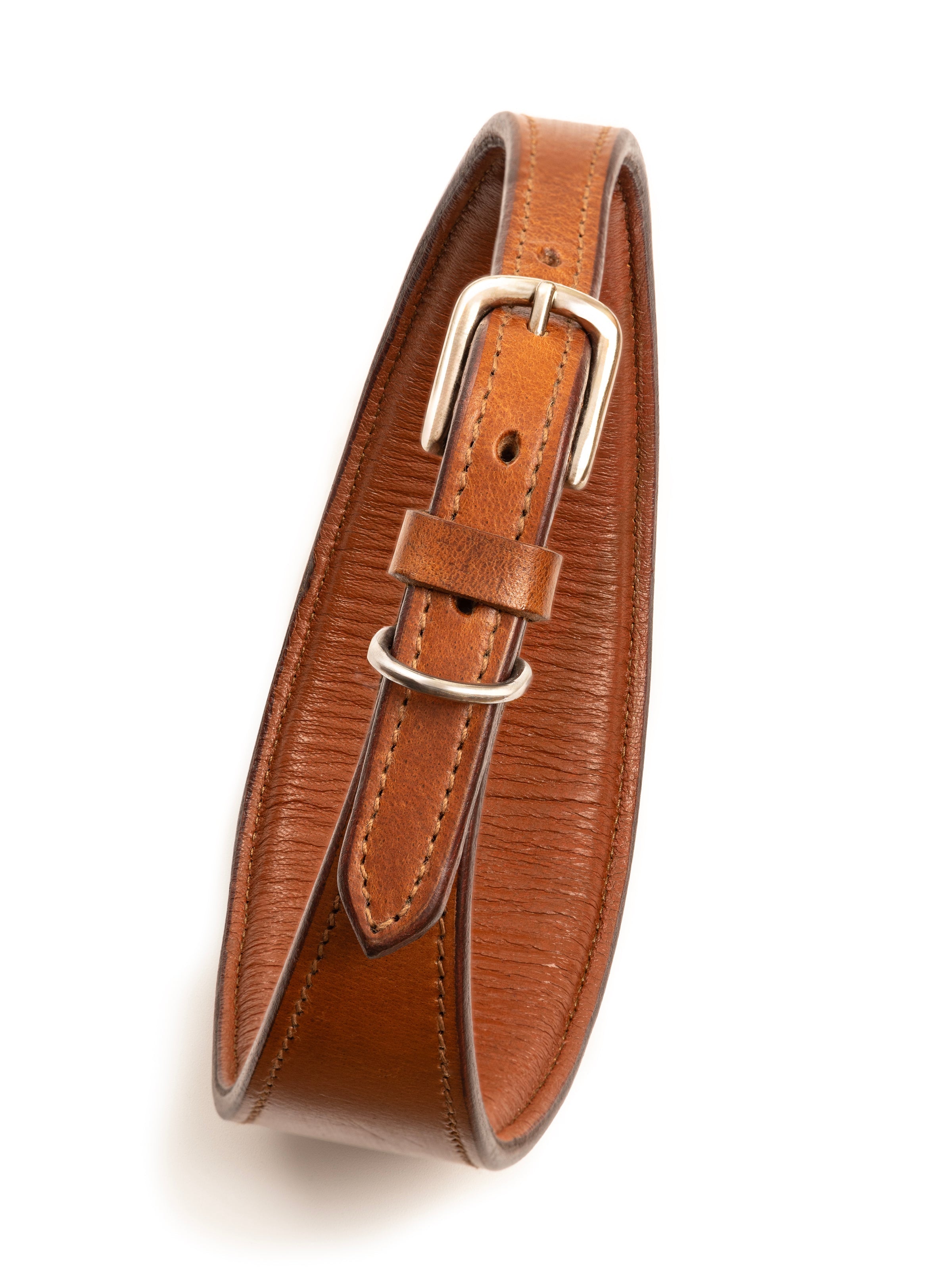 Classy Leather Bags Oval Leather Dog Collar - Tan SpadezStore