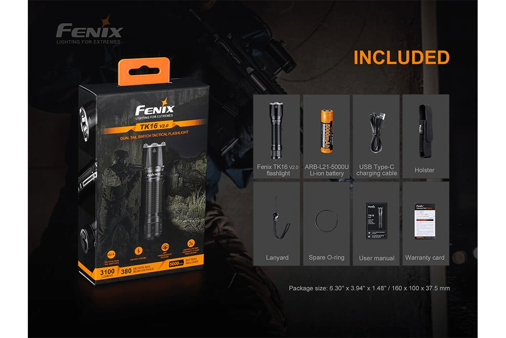 Fenix TK16 V2.0 Tactical Flashlight - 3100 Lumens SpadezStore