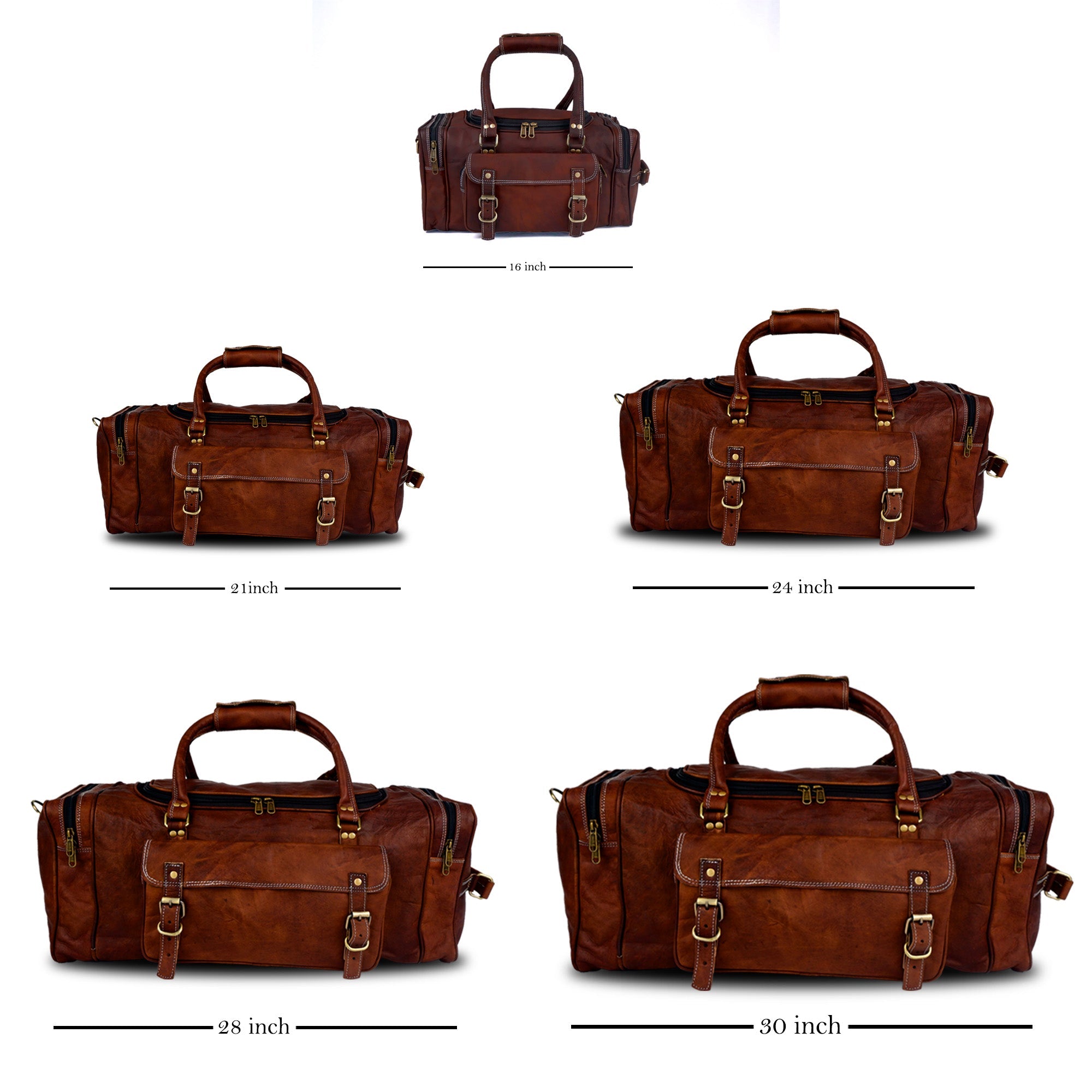 Classy Leather Bags Traveler Weekender Duffle Bag + FREE Toiletry Bag SpadezStore