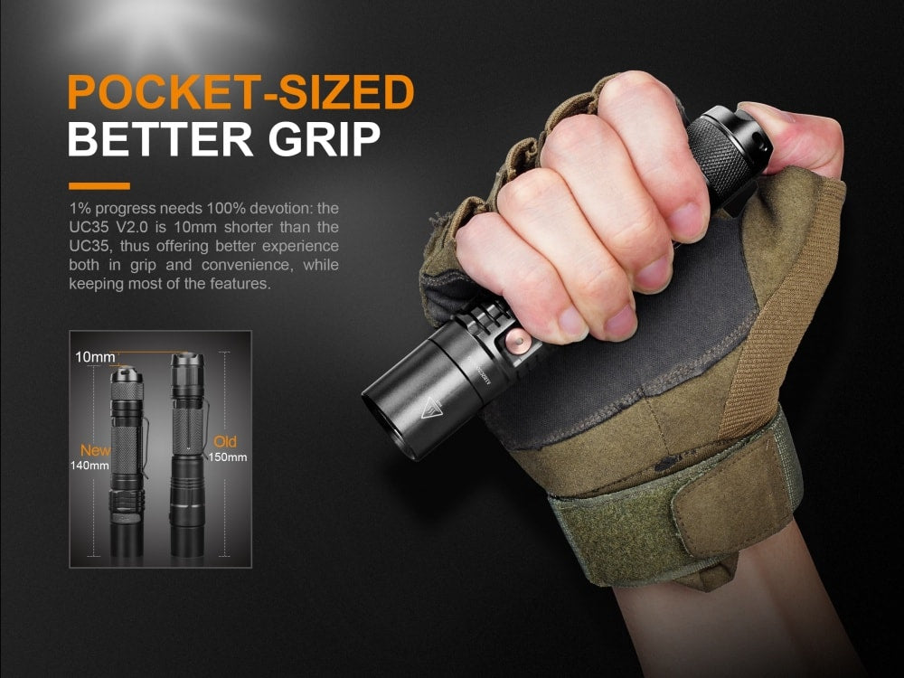 Fenix UC35 V2.0 LED Rechargeable EDC Flashlight SpadezStore