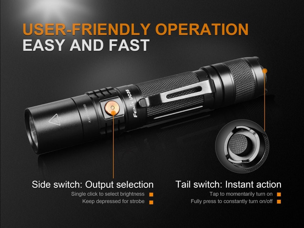 Fenix UC35 V2.0 LED Rechargeable EDC Flashlight SpadezStore