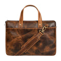 Classy Leather Bags Harbor Laptop Briefcase, Tan SpadezStore