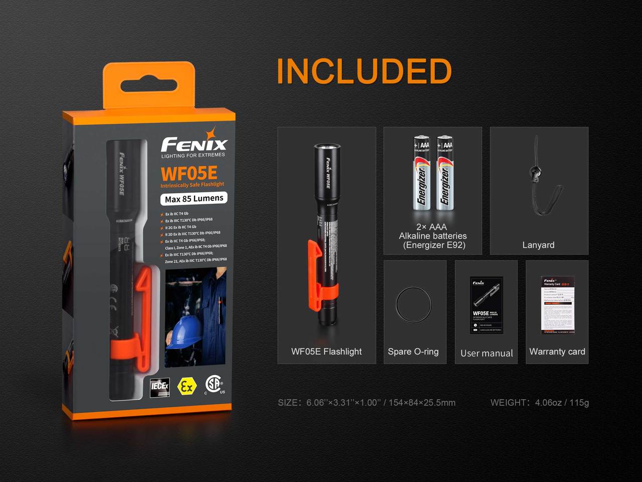 Fenix WF05E Intrinsically Safe Flashlight SpadezStore