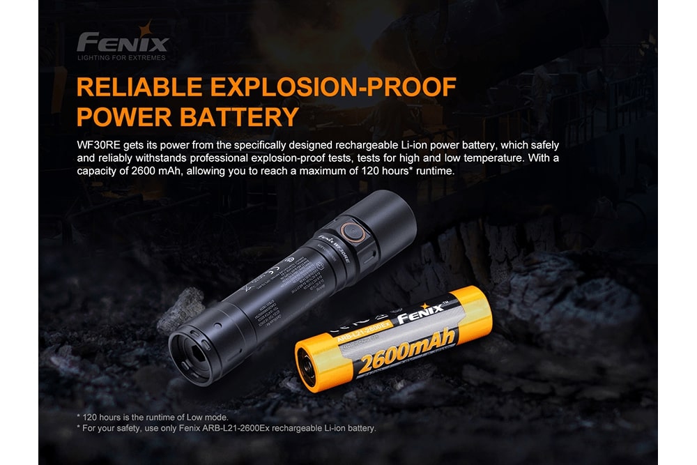 Fenix WF30RE Intrinsically Safe Flashlight - 280 Lumens SpadezStore