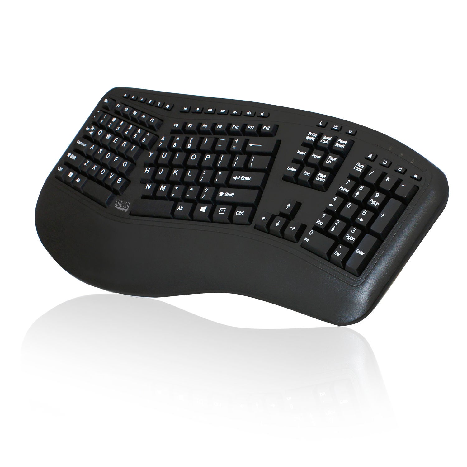Adesso Tru-Form Media 1500 - Wireless Ergonomic Keyboard and Laser Mouse SpadezStore