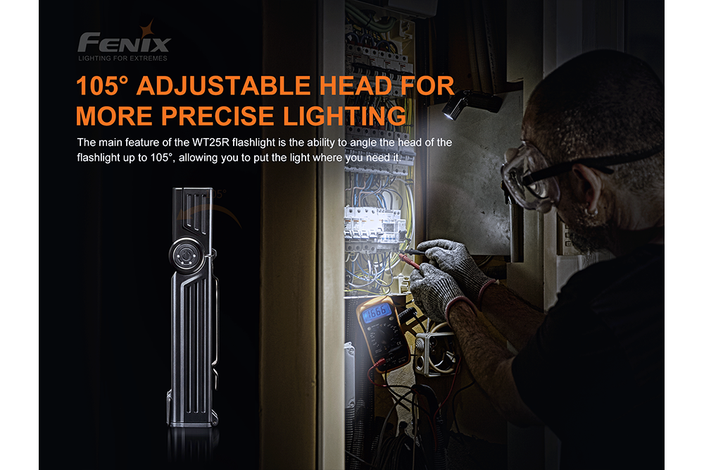 Fenix WT25R Adjustable Head LED Flashlight - 1000 Lumens SpadezStore