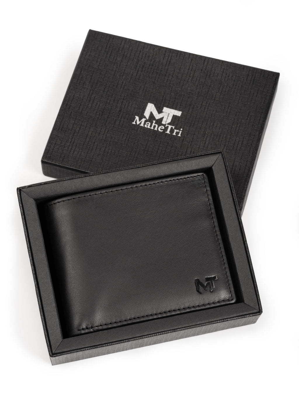 Classy Leather Bags Wealth Ward Black Bi-folded Wallet
