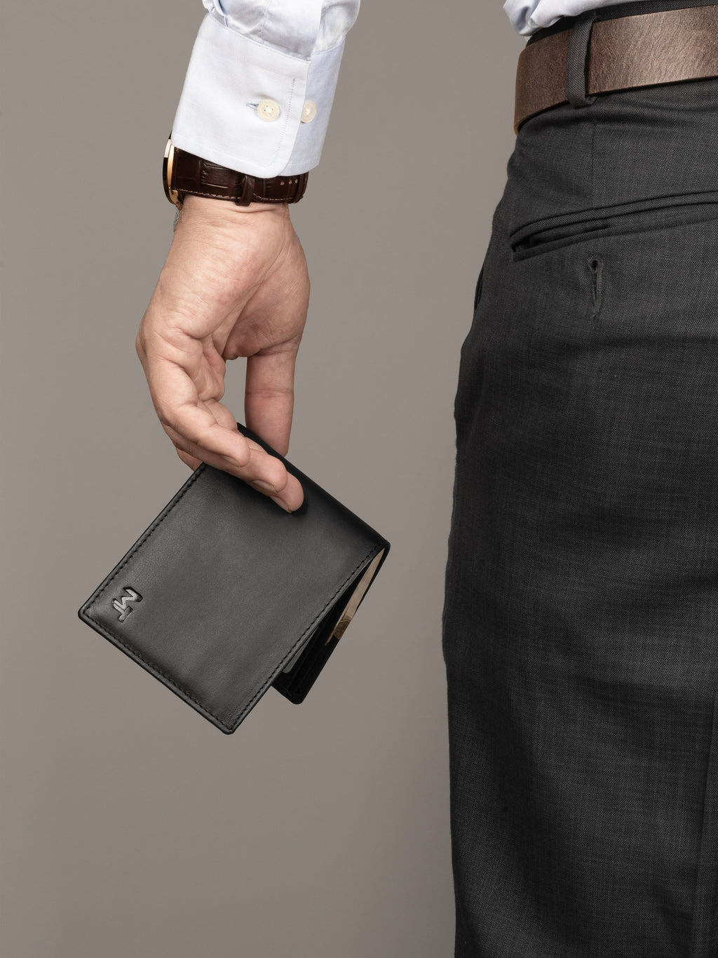 Classy Leather Bags Wealth Ward Black Bi-folded Wallet