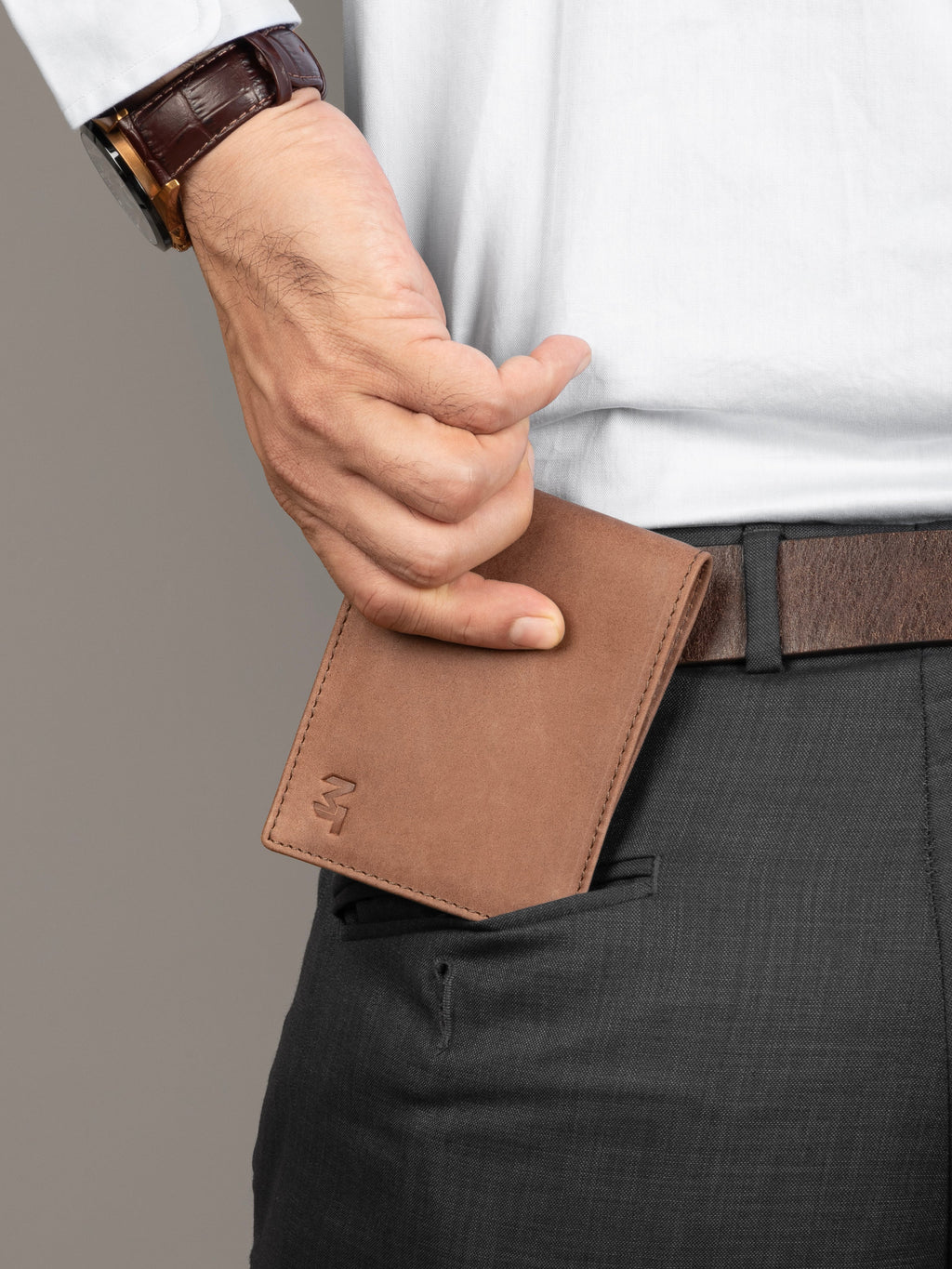 Classy Leather Bags Tan Brown Slate Wallet - Mat finish