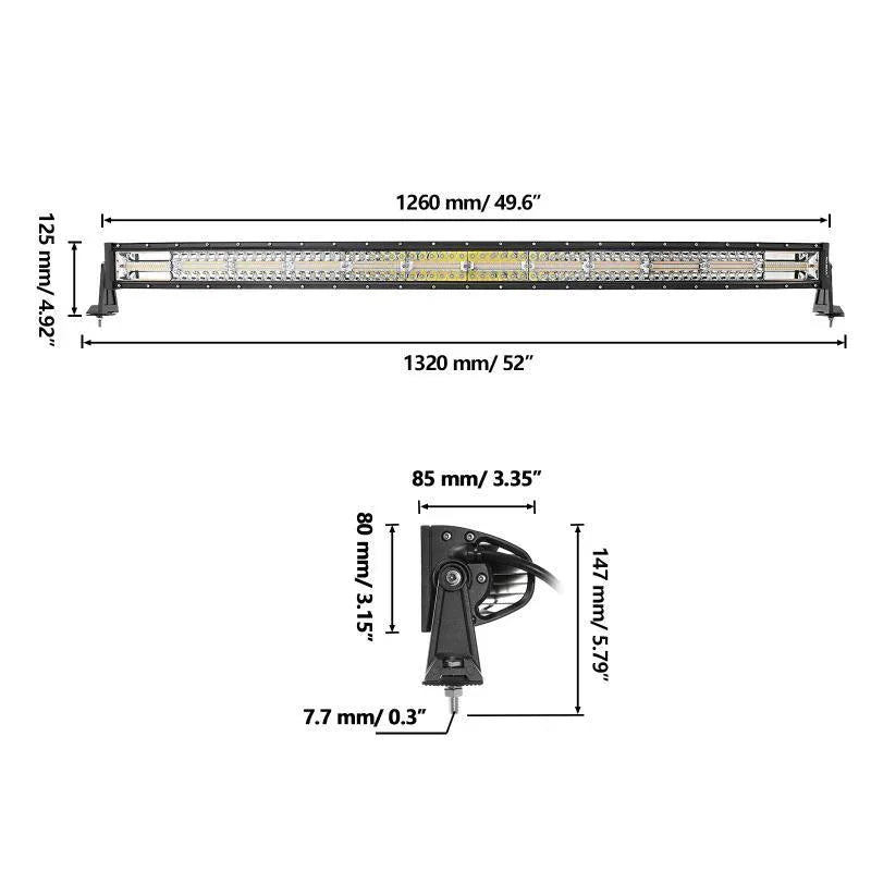 Auxbeam 6 Modes Series Amber and White LED Light Bars