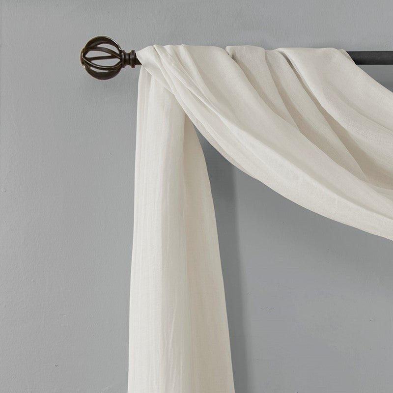 Madison Park Harper Solid Crushed Scarf Sheer SpadezStore