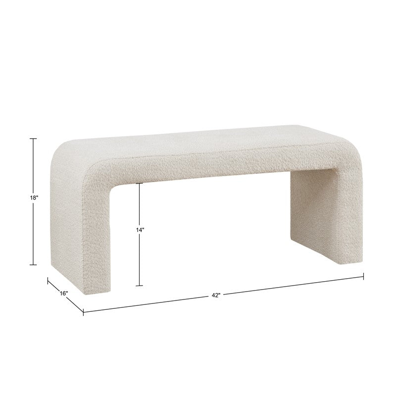 INK+IVY Steve Boucle Waterfall Bench SpadezStore