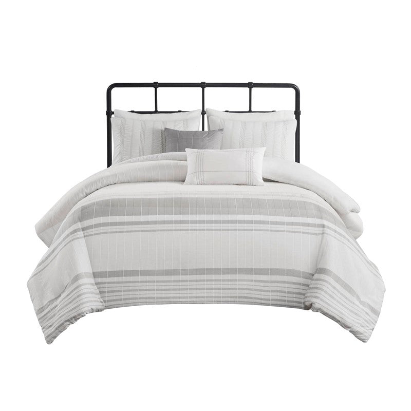 Harbor House Blue Morgan 5 Piece Cotton Jaquard Duvet Set SpadezStore