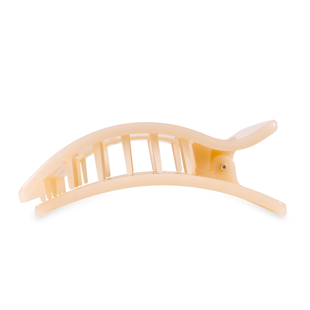 TELETIES Almond Beige Large Flat Rectangle Hair Clip