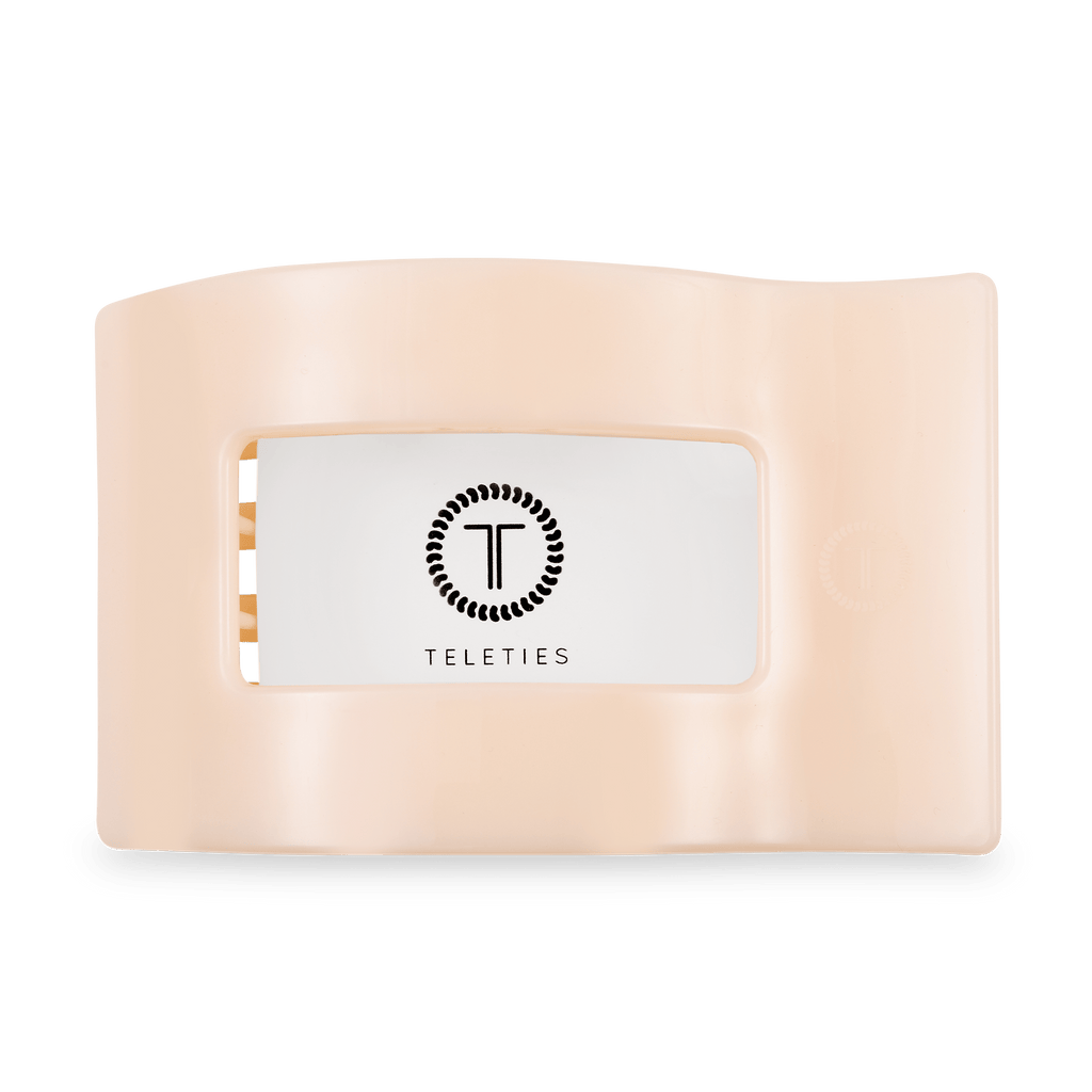 TELETIES Almond Beige Large Flat Rectangle Hair Clip